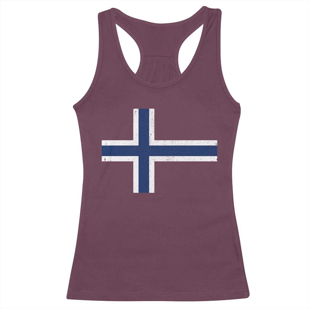Norway Flag Racerback Tank Top Distressed Norwegian Norge Nordic Red White Blue Symbol TS10 Maroon Print Your Wear