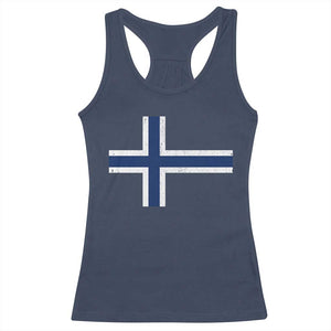 Norway Flag Racerback Tank Top Distressed Norwegian Norge Nordic Red White Blue Symbol TS10 Navy Print Your Wear