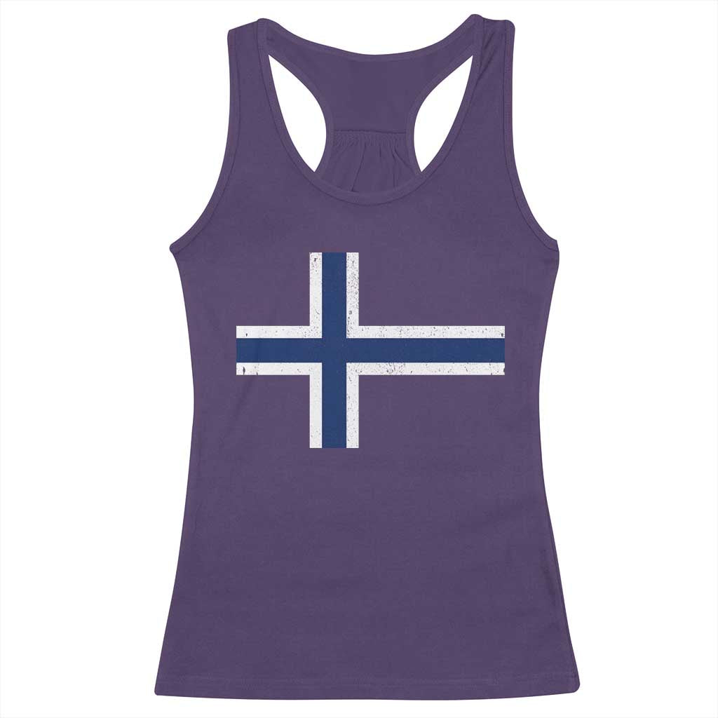 Norway Flag Racerback Tank Top Distressed Norwegian Norge Nordic Red White Blue Symbol TS10 Purple Print Your Wear