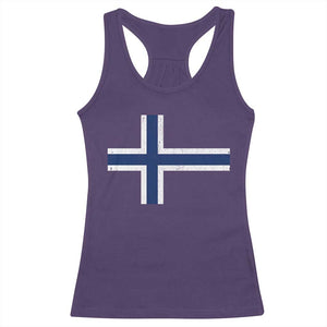 Norway Flag Racerback Tank Top Distressed Norwegian Norge Nordic Red White Blue Symbol TS10 Purple Print Your Wear