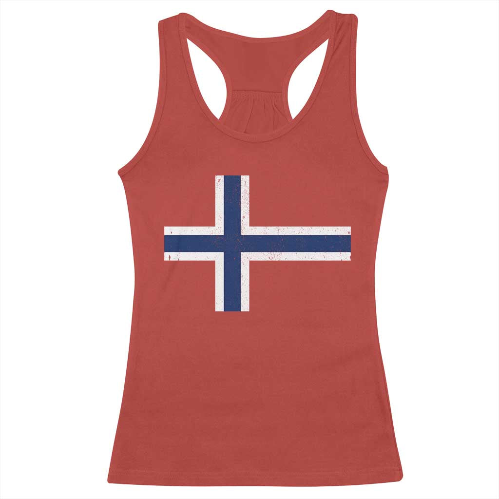 Norway Flag Racerback Tank Top Distressed Norwegian Norge Nordic Red White Blue Symbol TS10 Red Print Your Wear