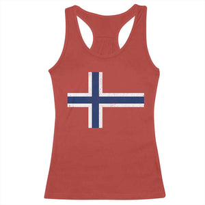 Norway Flag Racerback Tank Top Distressed Norwegian Norge Nordic Red White Blue Symbol TS10 Red Print Your Wear