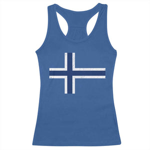 Norway Flag Racerback Tank Top Distressed Norwegian Norge Nordic Red White Blue Symbol TS10 Royal Blue Print Your Wear