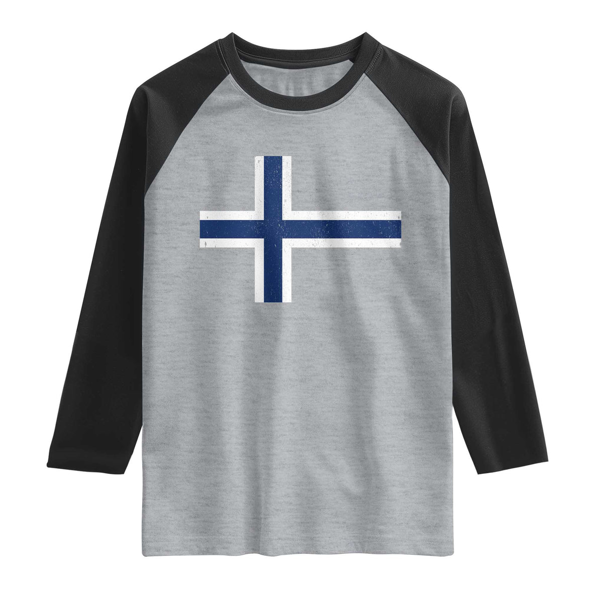 Norway Flag Raglan Shirt Distressed Norwegian Norge Nordic Red White Blue Symbol TS10 Heather Gray Black Print Your Wear