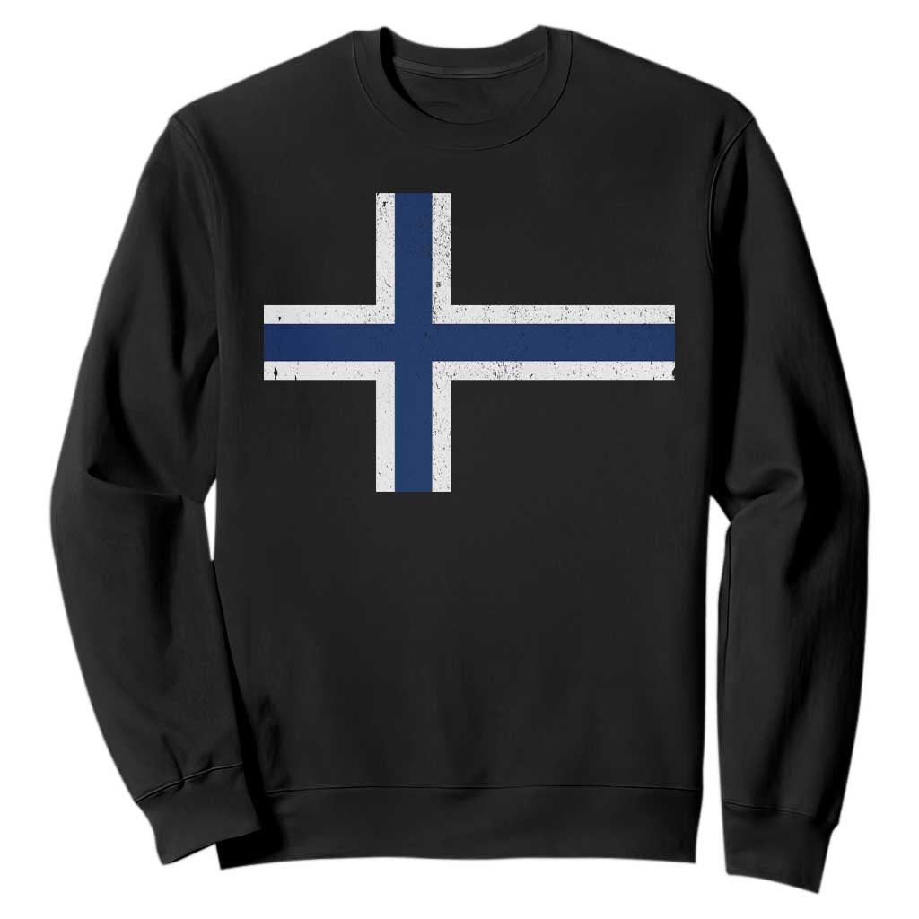 Norway Flag Sweatshirt Distressed Norwegian Norge Nordic Red White Blue Symbol TS10 Black Print Your Wear