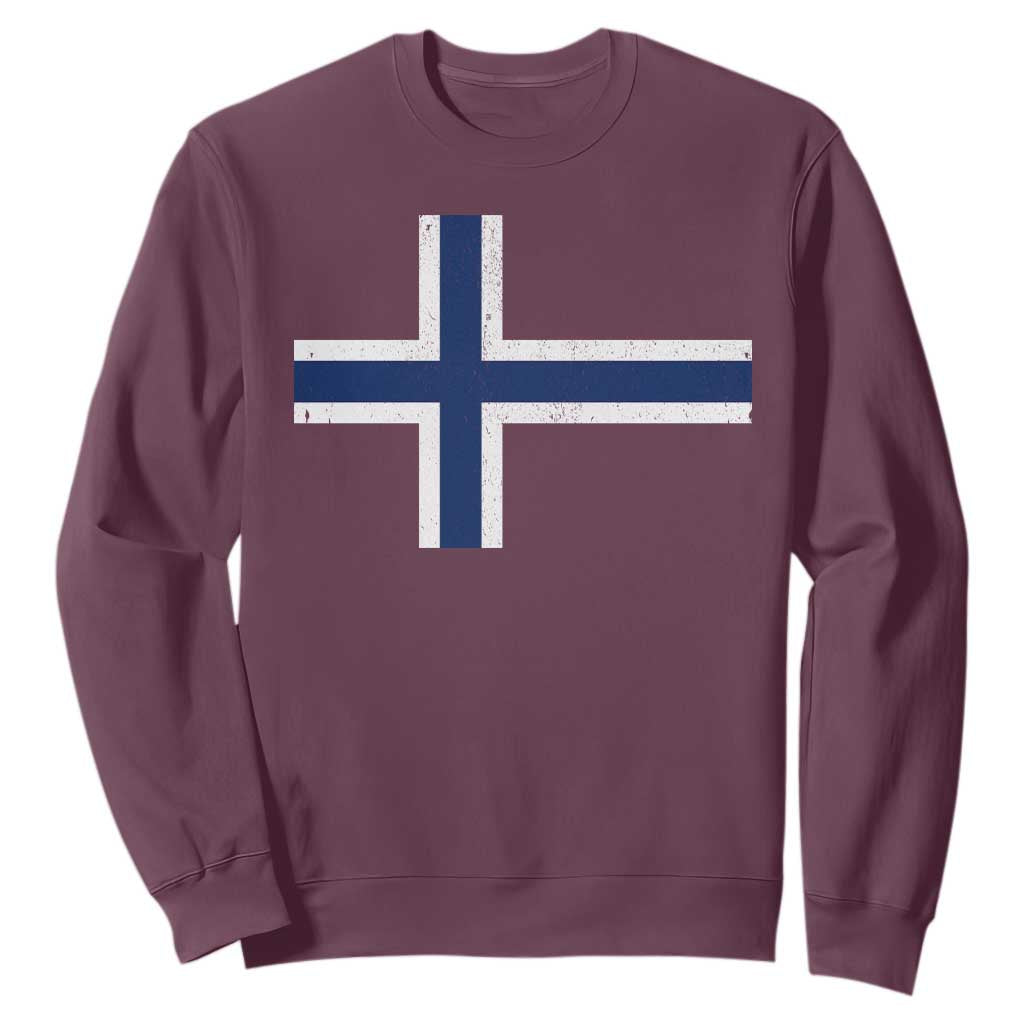 Norway Flag Sweatshirt Distressed Norwegian Norge Nordic Red White Blue Symbol TS10 Maroon Print Your Wear
