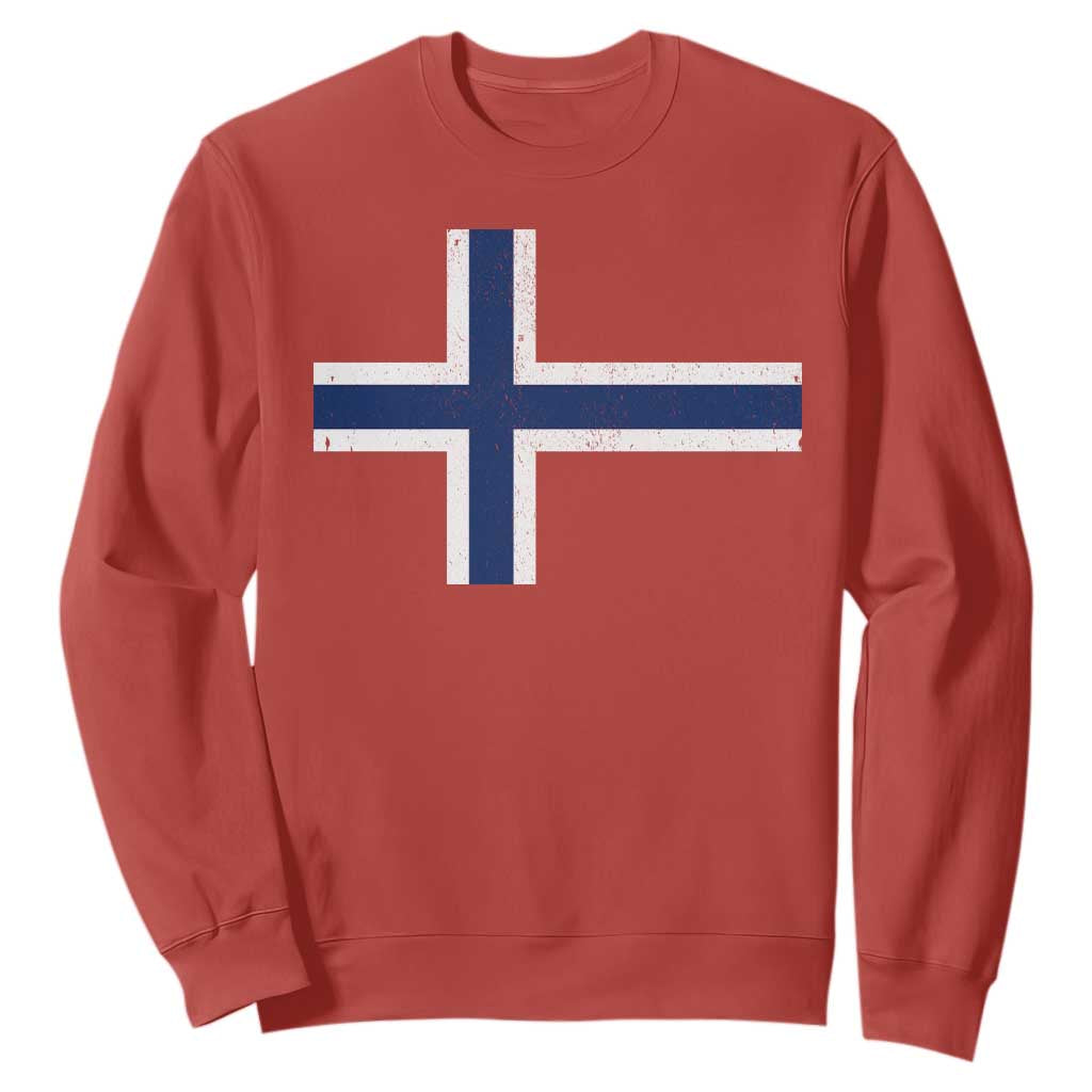 Norway Flag Sweatshirt Distressed Norwegian Norge Nordic Red White Blue Symbol TS10 Red Print Your Wear