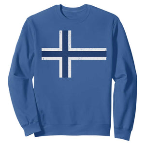 Norway Flag Sweatshirt Distressed Norwegian Norge Nordic Red White Blue Symbol TS10 Royal Blue Print Your Wear