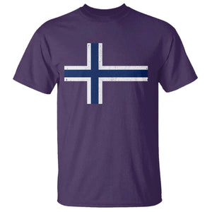 Norway Flag T Shirt Distressed Norwegian Norge Nordic Red White Blue Symbol TS10 Purple Print Your Wear