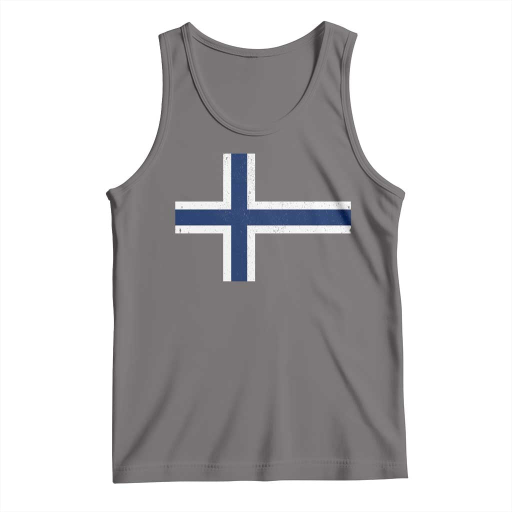 Norway Flag Tank Top Distressed Norwegian Norge Nordic Red White Blue Symbol TS10 Deep Heather Print Your Wear
