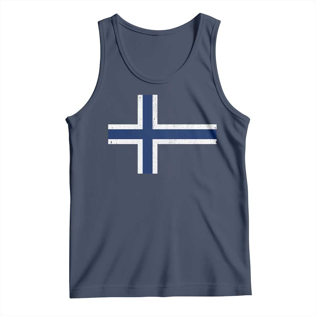 Norway Flag Tank Top Distressed Norwegian Norge Nordic Red White Blue Symbol TS10 Navy Print Your Wear