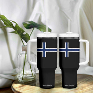 Norway Flag Tumbler With Handle Distressed Norwegian Norge Nordic Red White Blue Symbol TS10 Print Your Wear