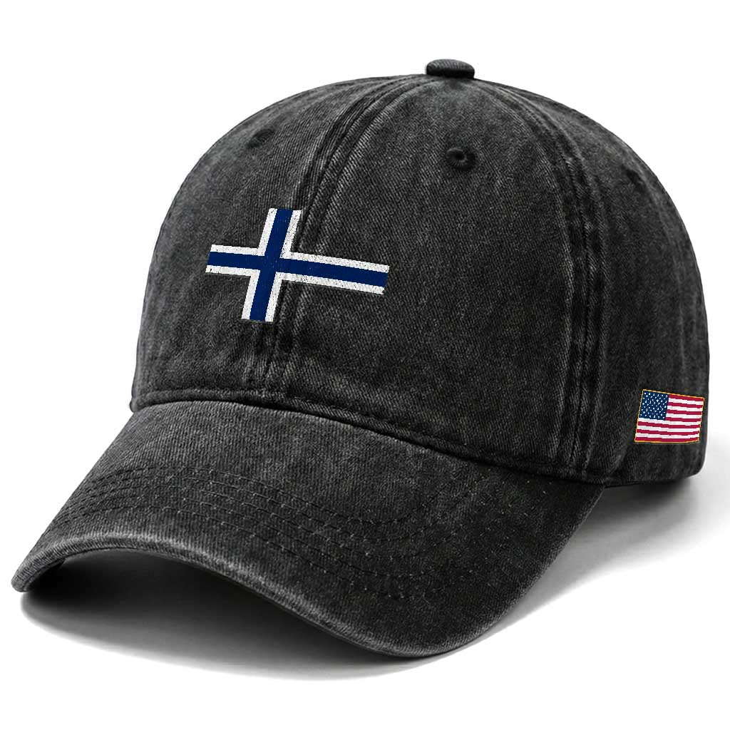 Norway Flag Washed Cotton Baseball Cap Distressed Norwegian Norge Nordic Red White Blue Symbol TS10 Print Your Wear