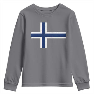 Norway Flag Youth Sweatshirt Distressed Norwegian Norge Nordic Red White Blue Symbol TS10 Charcoal Print Your Wear