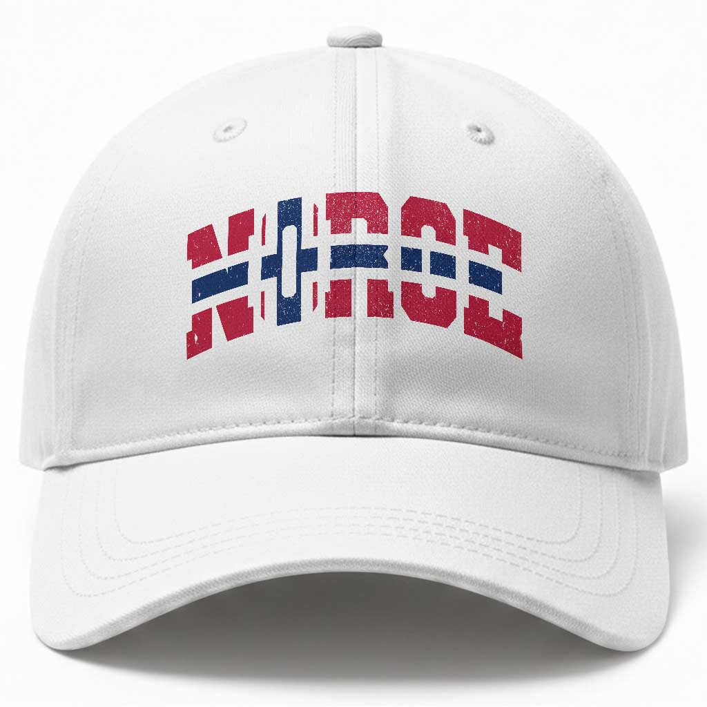 Norge Flag Baseball Cap Varsity Lettering Vintage Distressed Norway Norwegian Pride Scandinavian TS10 Print Your Wear