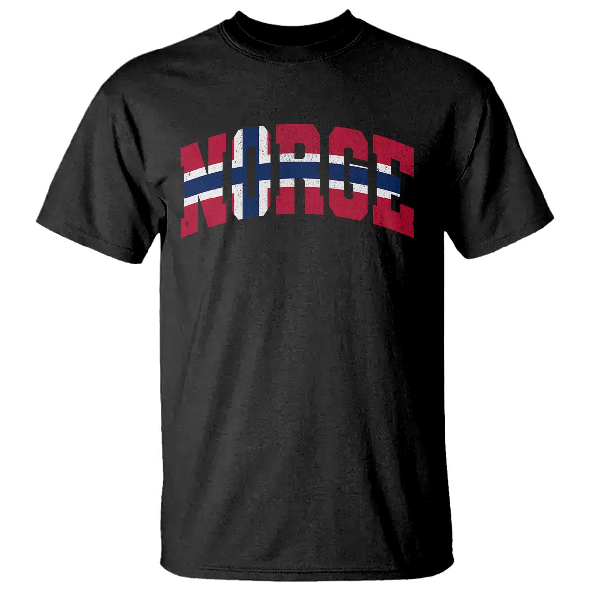 Norge Flag T Shirt Varsity Lettering Vintage Distressed Norway Norwegian Pride Scandinavian TS10 Black Print Your Wear