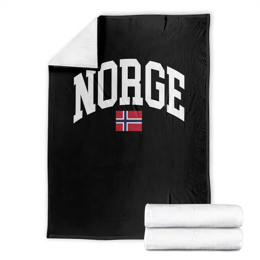 Norge Norway Flag Throw Blanket Retro Varsity Lettering Norwegian Pride Scandinavian Heritage Graphic TS10 Black Print Your Wear