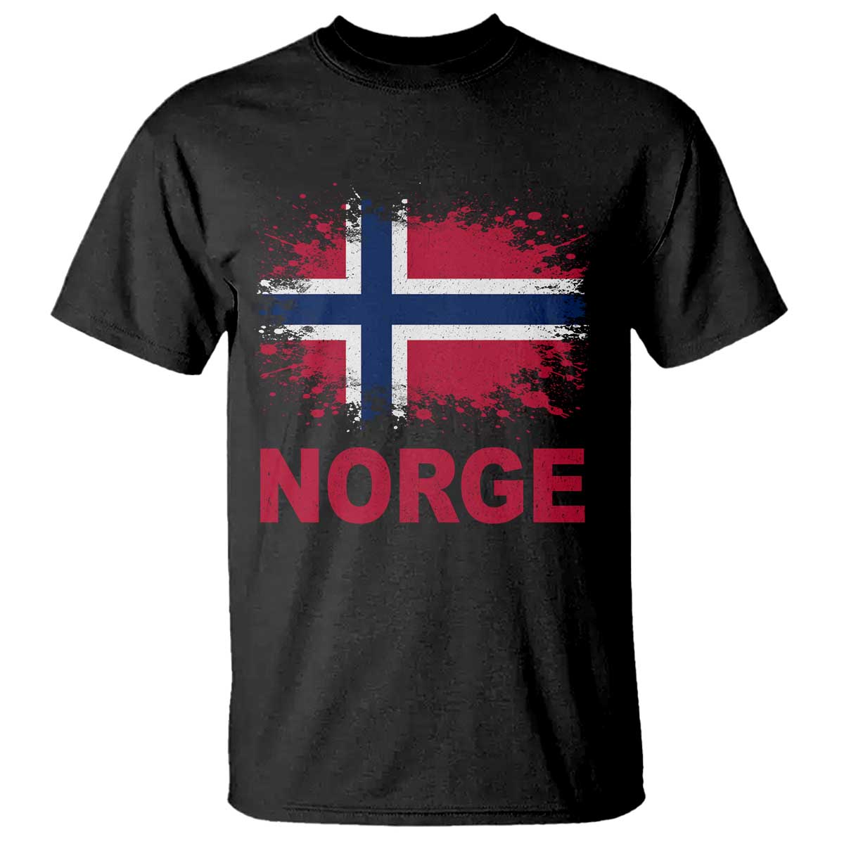 Norge Flag T Shirt Norway Watercolor Splatter Vintage Norwegian Pride Patriotic TS10 Black Print Your Wear