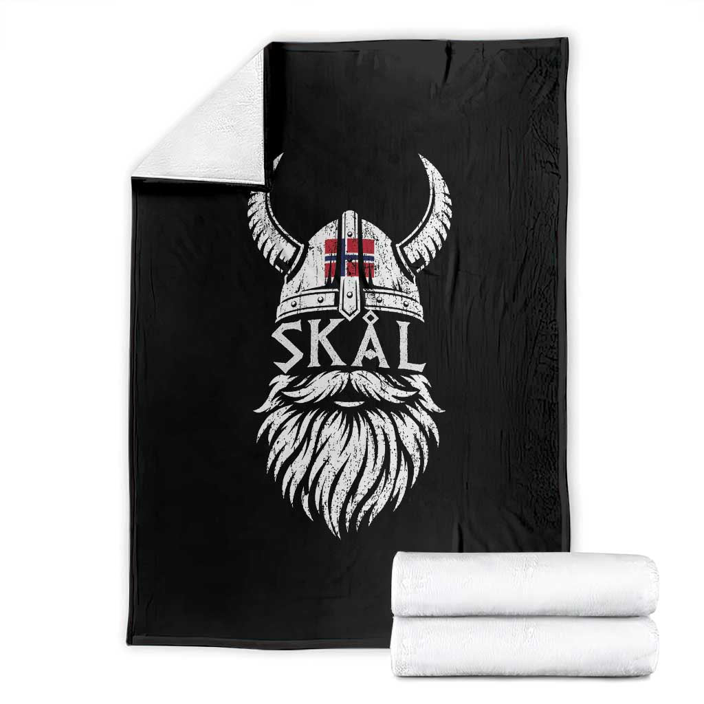Skål Viking Norway Flag Throw Blanket Norwegian Cheer Vintage Norse Pride Graphic TS10 Black Print Your Wear