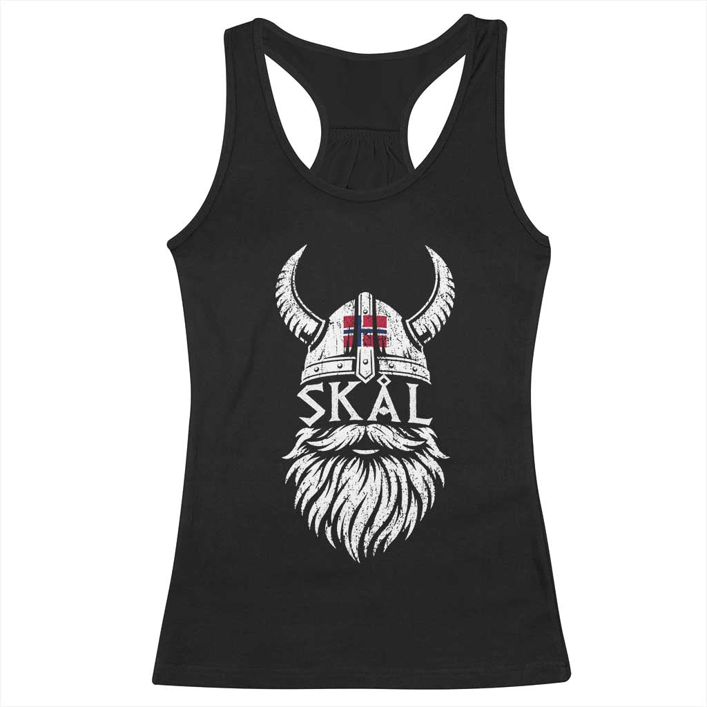 Skål Viking Norway Flag Racerback Tank Top Norwegian Cheer Vintage Norse Pride Graphic TS10 Black Print Your Wear