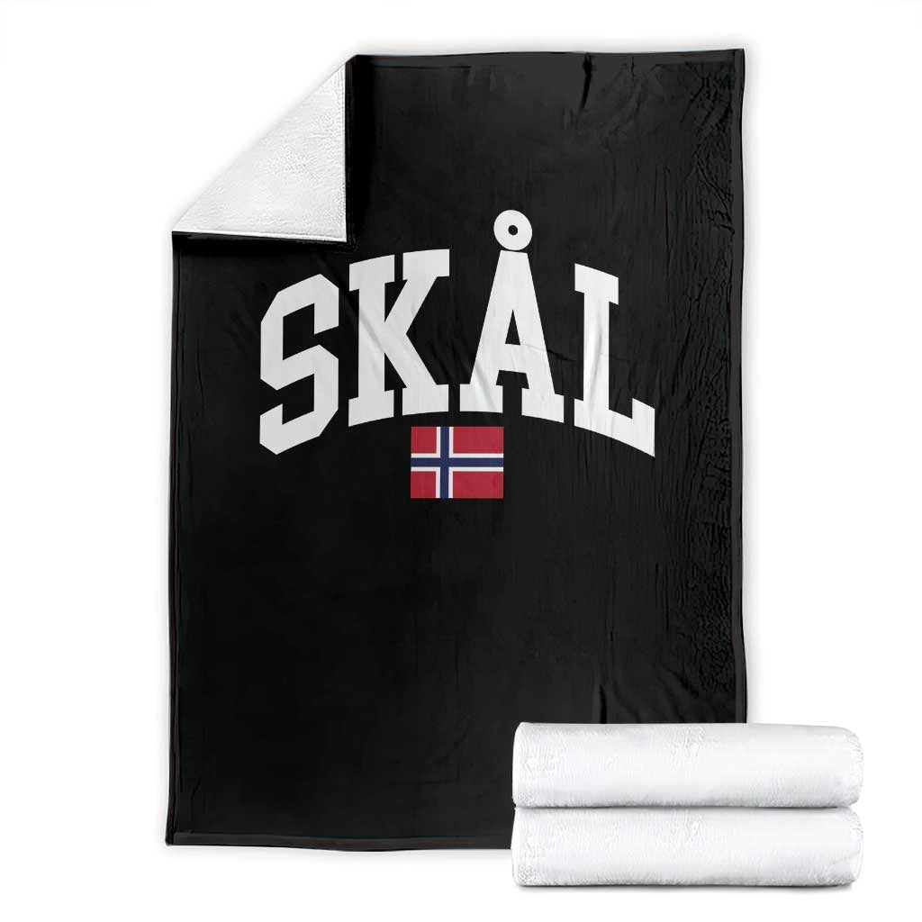 Skal Norwegian Sayings Throw Blanket Cheers in Norwegian Norway Viking Heritage Scandinavian Graphic TS10 Black Print Your Wear
