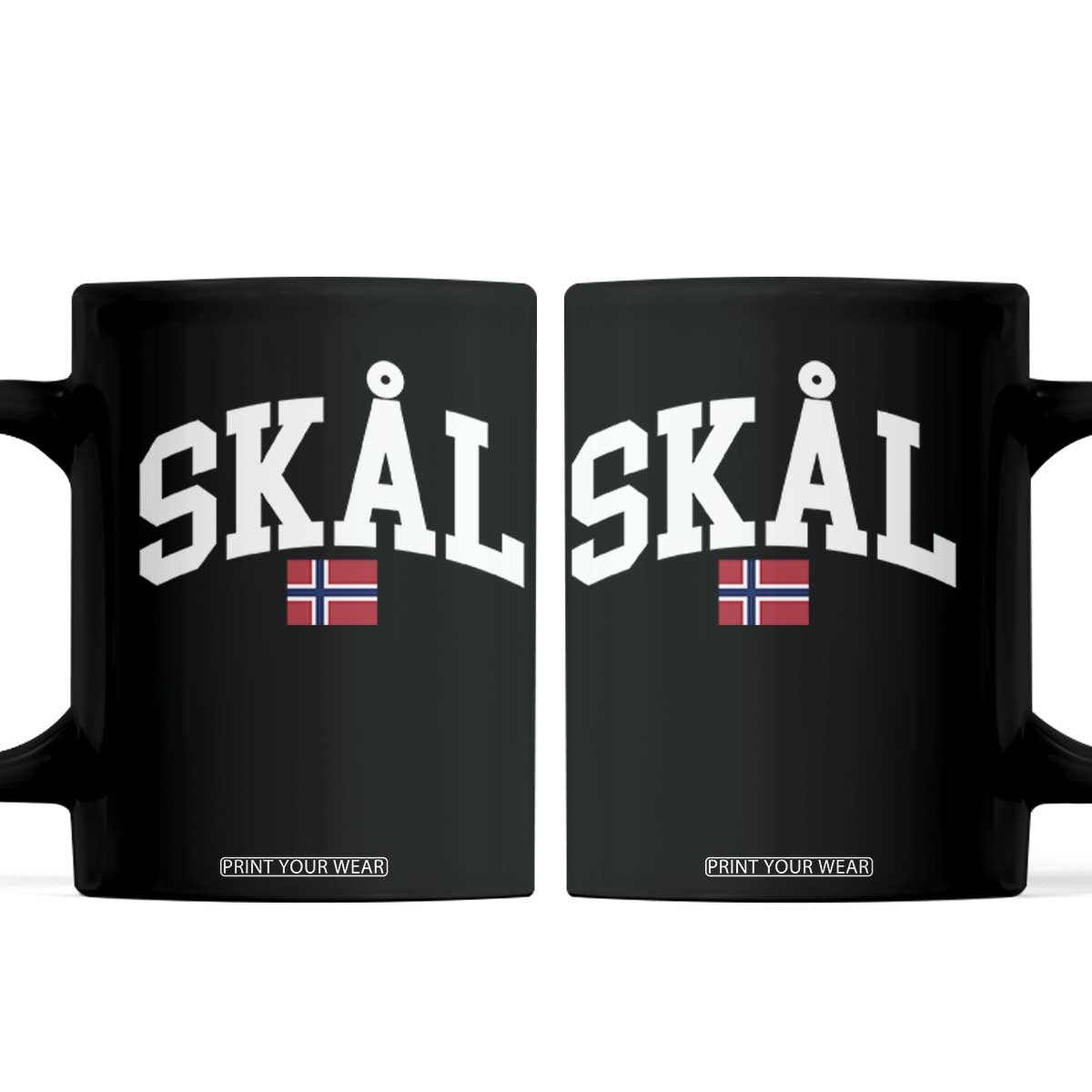Skal Norwegian Sayings Coffee Mug Cheers in Norwegian Norway Viking Heritage Scandinavian Graphic TS10 Black Print Your Wear