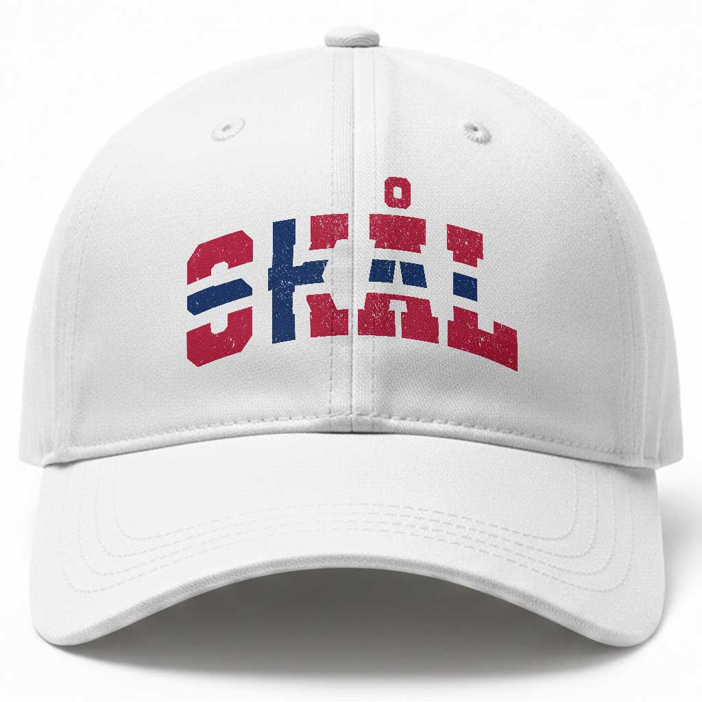 Skal Norway Flag Baseball Cap Vintage Cheers Norwegian Sayings Viking Heritage Scandinavian Graphic TS10 Print Your Wear