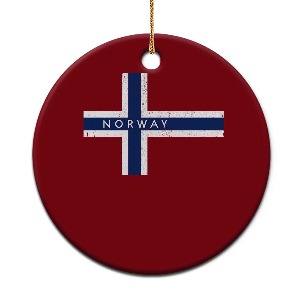 Norway Flag Cross Ceramic Ornament Vintage Distressed Norwegian Heritage Patriotic Scandinavian Graphic TS10 1pc Red Print Your Wear