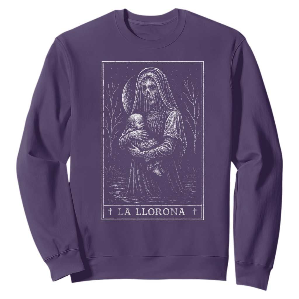 La Llorona Sweatshirt Tarot Card Horror Death Occult Mexican Folklore Halloween TS10 Purple Print Your Wear