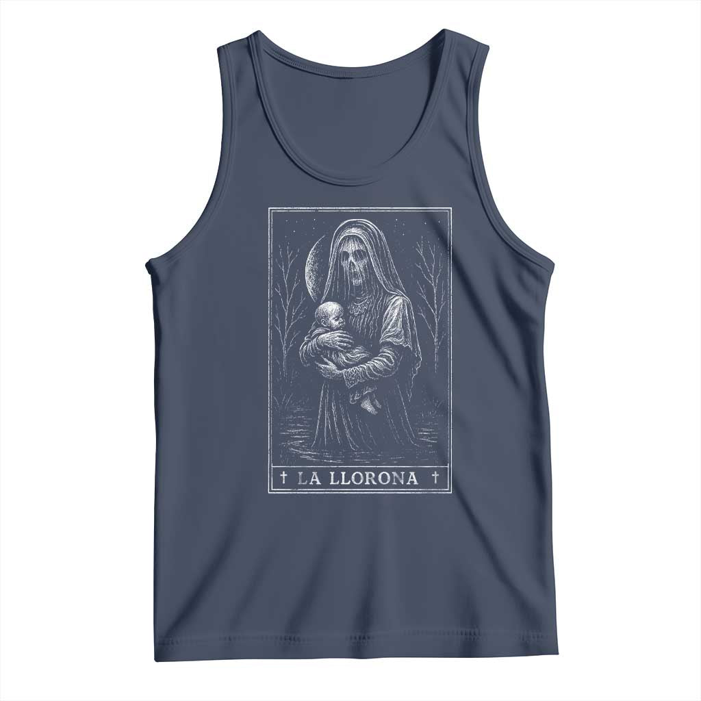 La Llorona Tank Top Tarot Card Horror Death Occult Mexican Folklore Halloween TS10 Navy Print Your Wear