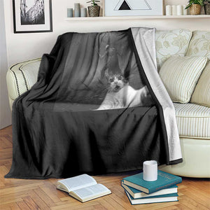 Cat Selfie With Wendigo Throw Blanket Horror Halloween Funny Cat Gifts TS10 Print Your Wear