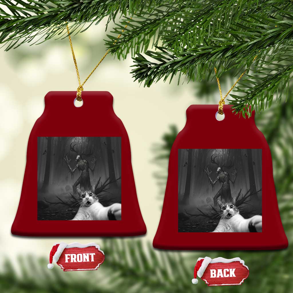 Cat Selfie With Wendigo Ceramic Ornament Horror Halloween Funny Cat Gifts TS10 Print Your Wear