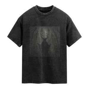 Wendigo Washed Cotton T-Shirt Gothic Horror Forest Demon Cryptid Occult Dark Fantasy TS10 Black Print Your Wear
