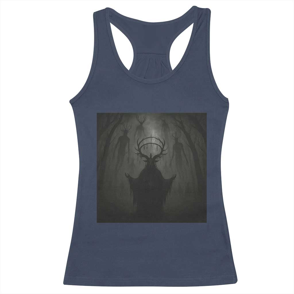 Wendigo Racerback Tank Top Gothic Horror Forest Demon Cryptid Occult Dark Fantasy TS10 Navy Print Your Wear
