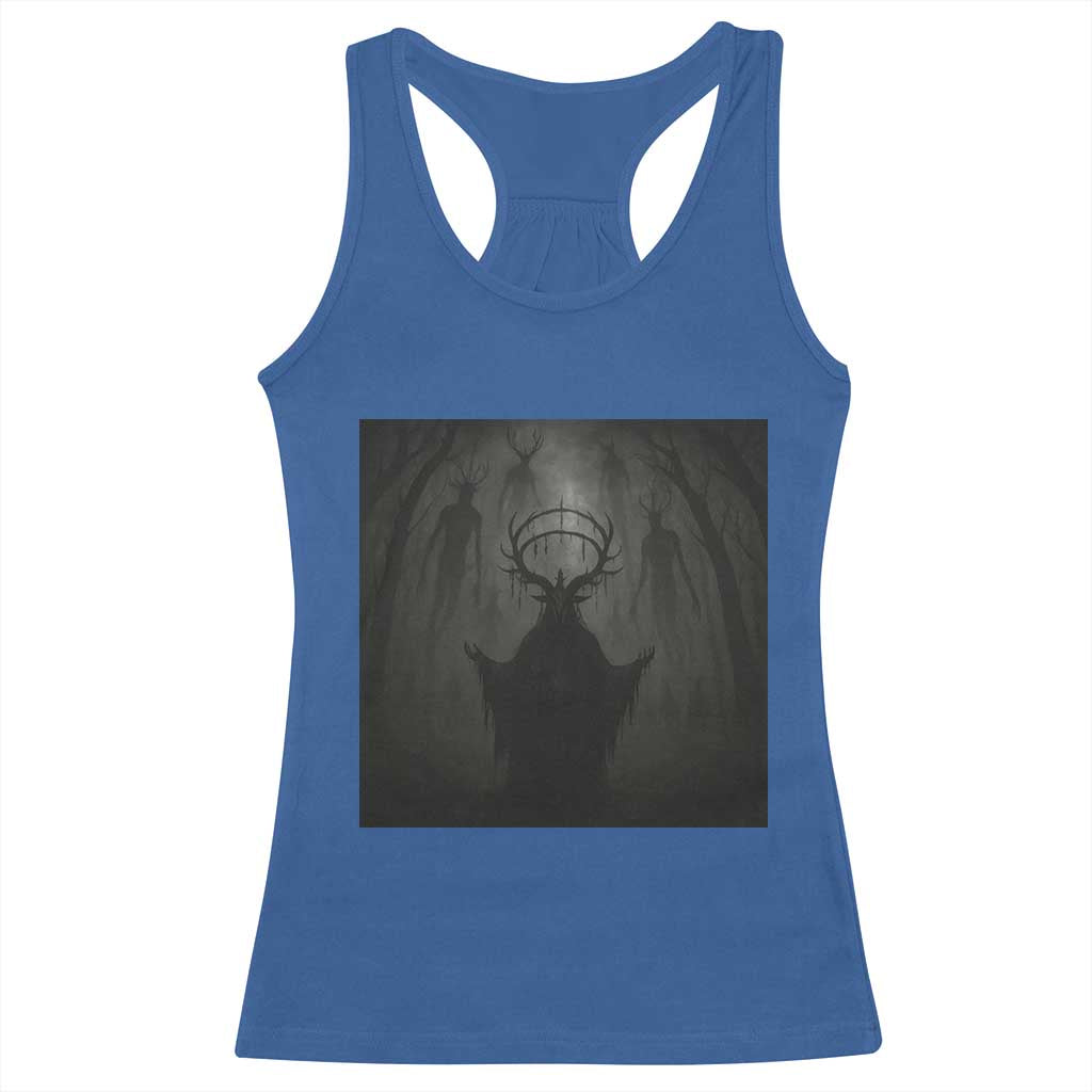 Wendigo Racerback Tank Top Gothic Horror Forest Demon Cryptid Occult Dark Fantasy TS10 Royal Blue Print Your Wear