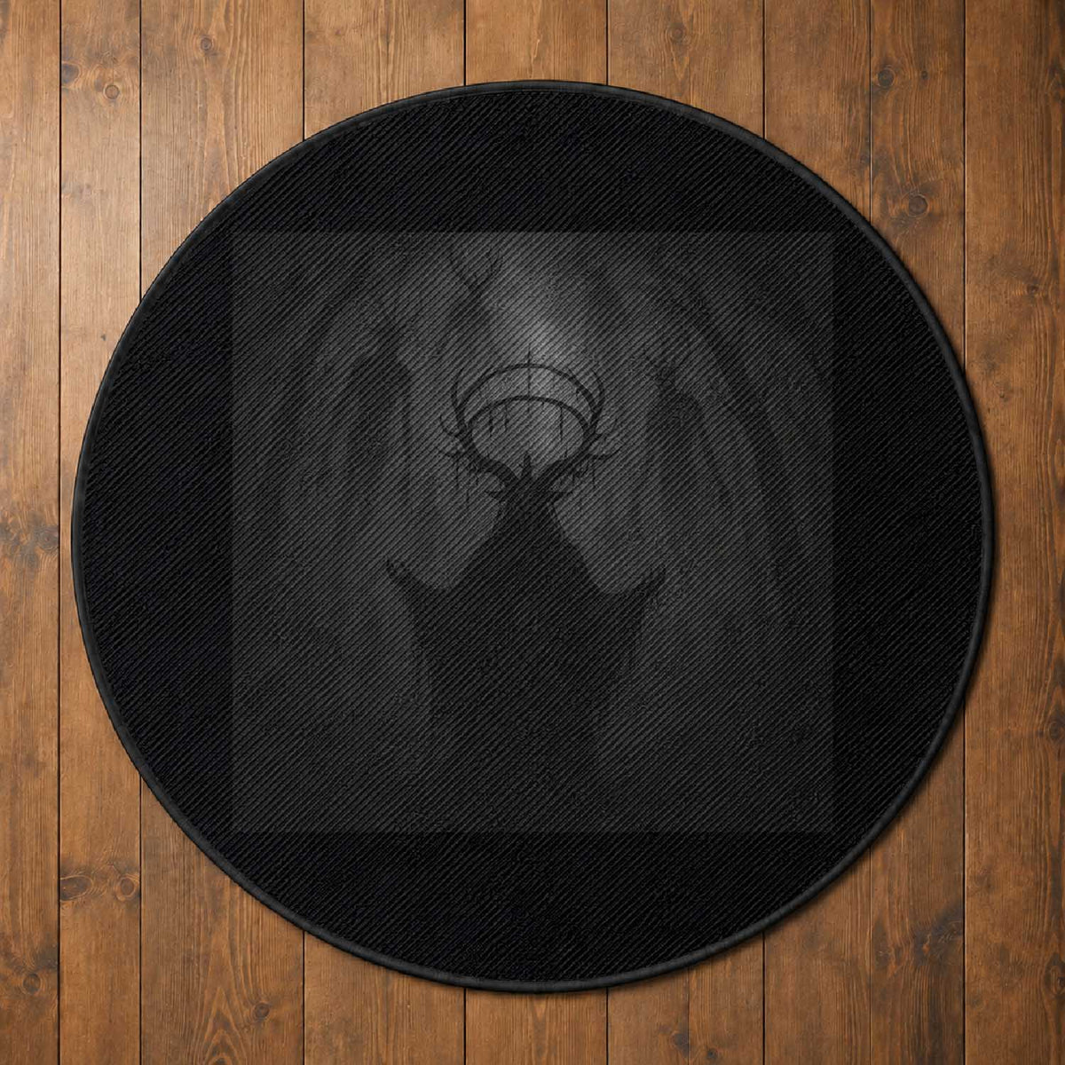 Wendigo Round Rug Gothic Horror Forest Demon Cryptid Occult Dark Fantasy