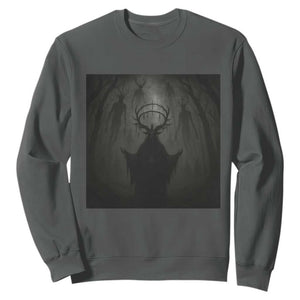 Wendigo Sweatshirt Gothic Horror Forest Demon Cryptid Occult Dark Fantasy TS10 Dark Heather Print Your Wear