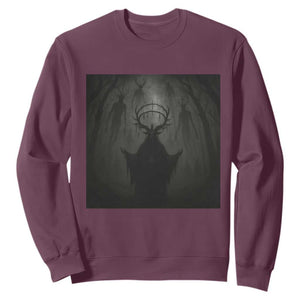 Wendigo Sweatshirt Gothic Horror Forest Demon Cryptid Occult Dark Fantasy TS10 Maroon Print Your Wear