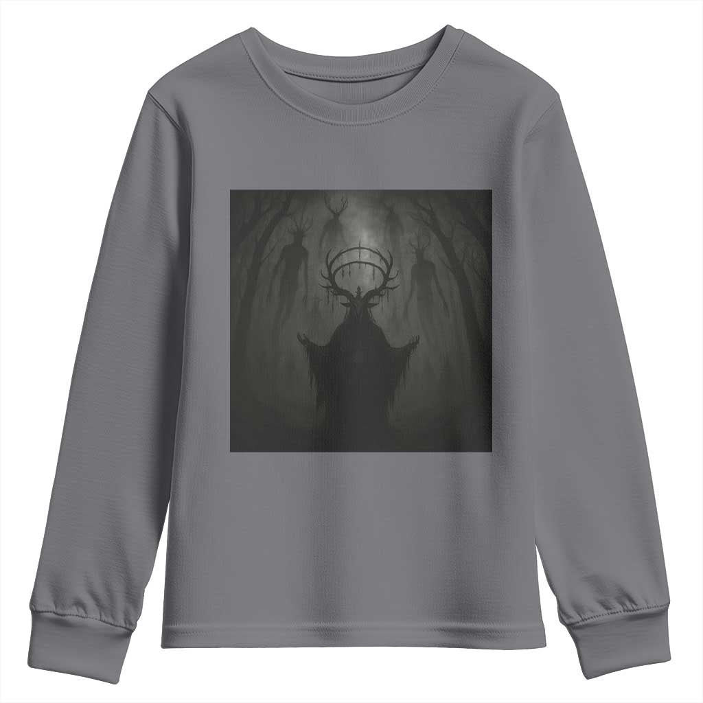 Wendigo Youth Sweatshirt Gothic Horror Forest Demon Cryptid Occult Dark Fantasy TS10 Charcoal Print Your Wear