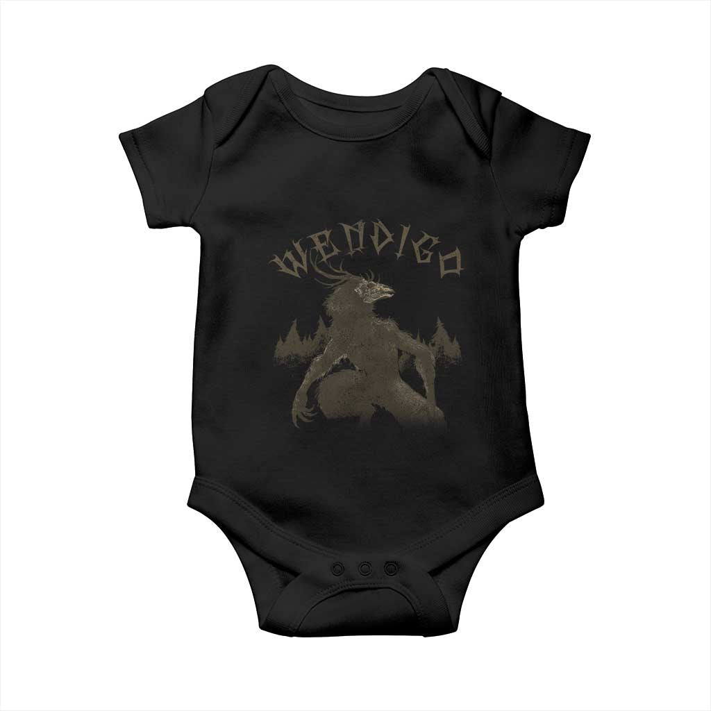 Wendigo Baby Onesie Horror Cryptid Occult Dark Fantasy TS10 Black Print Your Wear