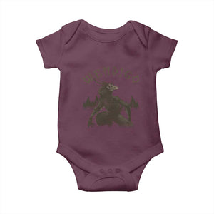 Wendigo Baby Onesie Horror Cryptid Occult Dark Fantasy TS10 Maroon Print Your Wear