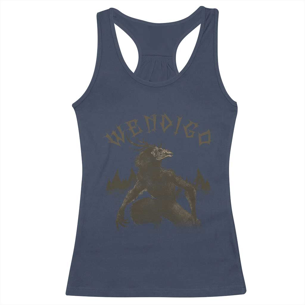 Wendigo Racerback Tank Top Horror Cryptid Occult Dark Fantasy TS10 Navy Print Your Wear