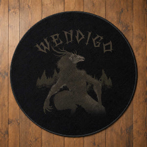 Wendigo Round Rug Horror Cryptid Occult Dark Fantasy