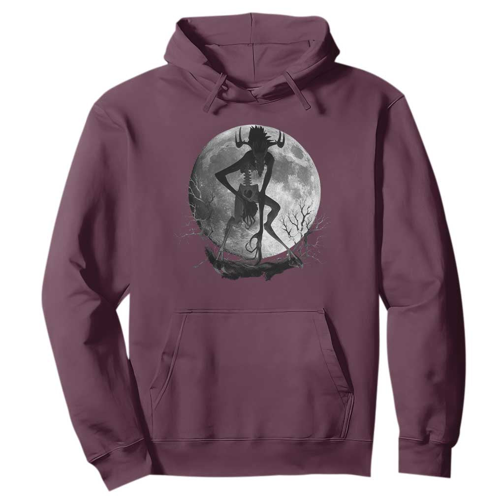 Wendigo Hoodie Cryptid Horror Moon Mythical Creature Halloween TS10 Maroon Print Your Wear