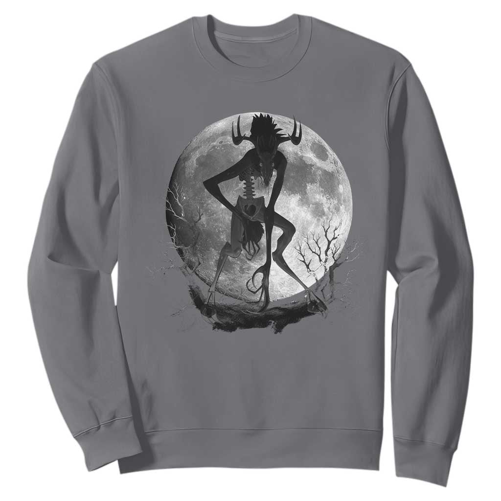 Wendigo Sweatshirt Cryptid Horror Moon Mythical Creature Halloween TS10 Charcoal Print Your Wear