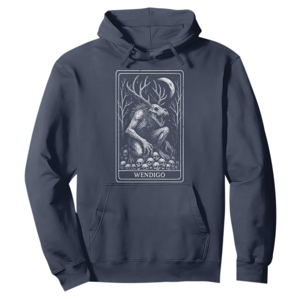 Wendigo Hoodie Tarot Card Horror Cryptid Occult Dark Fantasy TS10 Navy Print Your Wear