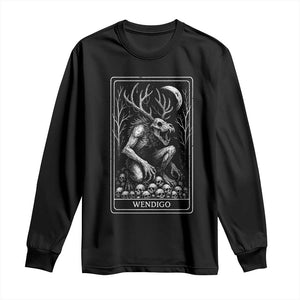 Wendigo Long Sleeve Shirt Tarot Card Horror Cryptid Occult Dark Fantasy TS10 Black Print Your Wear