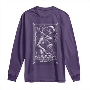 Wendigo Long Sleeve Shirt Tarot Card Horror Cryptid Occult Dark Fantasy TS10 Purple Print Your Wear