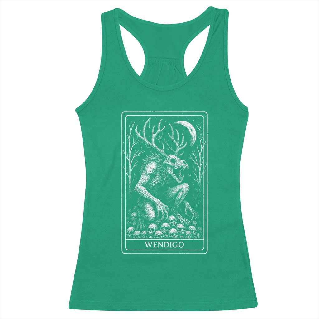 Wendigo Racerback Tank Top Tarot Card Horror Cryptid Occult Dark Fantasy TS10 Irish Green Print Your Wear