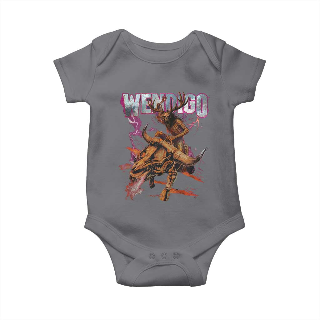 Wendigo Baby Onesie Riding Skeleton Cryptid Occult Dark Fantasy TS10 Charcoal Print Your Wear